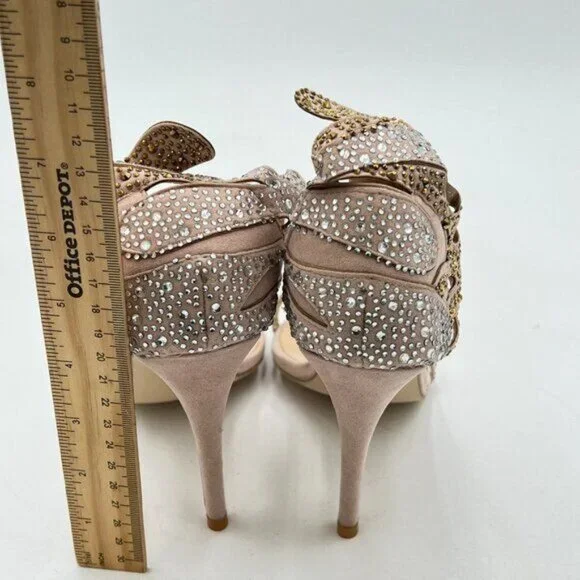 FSJ Women Sexy  Stiletto High Heel Sandals Sparkly Rhinestone Strappy Open Toe - Picture 4 of 8